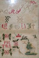 Beautiful 
embroidered, 
sampler anno 
1863 th. Pretty 
condition. 
Width 36 cm 
hight 32 cm.
