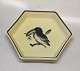 Royal 
Copenhagen 
Aluminia 
Faience tray 9 
cm Matte 
Porcelain 
decorated with 
bird ca 1927 In 
mint ...