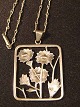 Necklace and 
Pendant with 
Flower Motif.
Silver 830s 
CHR.V (Chr 
Veilskov - 
Copenhagen from 
1963 ...