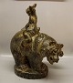 Royal 
Copenhagen 
Stoneware 21233 
RC Bear with 
faun April 1954 
Knud Kyhn. 42 x 
39 cm  In nice 
and ...