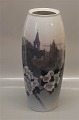 Bing and 
Grondahl B&G 
4126-19 Vase 
with church and 
fruitflower 
40.5 cm 2nd 
.Signed KK  
Marked ...