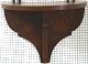 Antique demi 
lune mahogany 
shelf with 
bracket. With 
inlays in 
geometrical 
patterns and 
floating ...