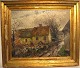 Vantore, Mogens 
(1895 - 1977) 
Denmark: A 
building in a 
village. 
Autumn. Oil on 
canvas. Signed 
.: ...