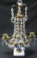 Swedish 
girandol, c. 
1900, with 
white marble 
stand, bronzes, 
blue glass and 
two light 
pipes. ...