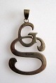Necklace with 
the initials 
GS, Denmark, 
830 silver, 
stamped CA for 
CF Andreasen, 
Copenhagen. H 
...