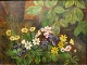 Danish artist 
(19th century): 
A forest floor 
with spring 
flowers. Oil on 
canvas. 
Unsigned. 24 x 
...