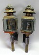 Pair of brass 
carriage 
lights, 19th c. 
Denmark. With 
faceted glass. 
Converted to 
electricity. 
...