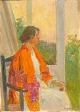 Friis Nybo, 
Poul (1869 - 
1920) Denmark: 
A woman by a 
window. Oil on 
canvas / wood. 
Signed .: ...