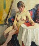 Deleuran, Otto 
(1914 - 1987) 
Denmark: The 
model is 
resting. Oil on 
canvas. 
Inscribed on 
the back ...