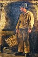 Pacht, William 
(1843 - 1912) 
Denmark: 
Interior with 
fishermann. Oil 
on canvas / 
wood. Signed .: 
...