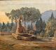 Thomsen, V. 
(19th / 20th 
century.) 
Denmark: View 
of Italy. The 
sculpture and 
basin. Oil on 
...