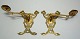 Pair of art 
nouveau wall 
sconces, c. 
1900, in brass. 
Decorated with 
flowers and 
plant parts. 
H.: ...