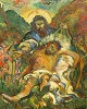 Danish artist 
(20th century.) 
Christ's 
resurrection. 
Oil on canvas. 
Signed: Arkild. 
64 x 52 cm. ...
