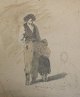 Danish artist 
(19th century) 
Denmark: A man 
and a girl. 
Lead, 
watercolor. 
Unsigned. 13 x 
11.5 ...