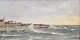 Koch, Johan 
(1869 - 1944) 
Denmark: Waves 
on coastal 
defenses. Oil 
on canvas. 
Signed .: I. 
Koch. ...