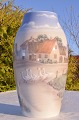 Vase with 
idyllic 
village,  B&G 
porcelain Vase 
no. 551-5243.  
Height  25 cm. 
1. Quality, 
fine ...