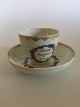 Antique Royal 
Copenhagen Cup 
and saucer with 
inscription 
from 1790-1810. 
With french ...