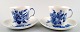 Royal 
Copenhagen blue 
flower, 2 
espresso cups 
with saucers. 
Number 
10/1546.
In perfect ...