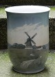 Vase of painted 
porcelain from 
Bing & 
Grondahl. 
Decorated with 
a landscape 
scene with 
mill, ...