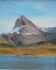 Christensen, B. 
(20th cent.) 
Denmark / 
Greenland: A 
rock. Oil on 
canvas / board. 
47 x 39 ...