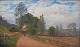 Langer, Viggo 
(1860 - 1942) 
Denmark: Two 
children on a 
road. Oil on 
canvas. Signed: 
Viggo Langer 
...