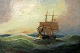 Jensen, Alfred 
(1859 - 1935) 
Germany: 
Seascape with 
sailing ship in 
rough seas. Oil 
on mahogany ...