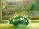 Danish artist 
(20th century.) 
Spring flowers 
in a glass bowl 
on a 
windowsill. Oil 
on canvas / ...