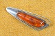 Silver brooch 
with amber. 
Stamped a fish 
and 835. Str .: 
6.5 * 2 cm. Art 
No. 64