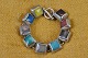 Bracelet 
articulated in 
9 joints with 
different 
stones. Silver 
stamp 925 
Mexico. Str .: 
L 18 cm ...