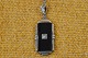 Art Deco 
Pendant with 
onyx and 
diamond silver 
mounting and 
silver chain. 
Silverstamp 3 
crowns S. ...