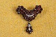 Bohemian Garnet 
Brooch with 
pendant. Rose 
cut garnet 
decorated with 
seed pearls. 
Size 3*1,5 cm 
...