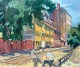Clemmensen, 
Clemmen Jeppe 
(1865-1964). 
Street scene 
with people. 
Oil on canvas. 
Sign. ...