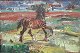 Jacobsen, 
Ludvig (1890 - 
1957) Denmark: 
A horse in the 
field. Oil on 
canvas. Signed 
.: Ludvig ...