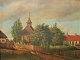 Bamm (19th c.): 
Two children 
playing with 
geese in the 
village. Oil on 
canvas. Signed 
.: Bamm. ...