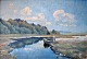 Christensen, 
Søren (1858 - 
1937) Denmark: 
Woman at the 
river. Oil on 
canvas. Signed 
.: Monogram. 
...