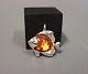 Silver pendant 
in the shape of 
a fish with 
body of amber.
4x3,5 cm.