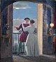 Smith, Louis 
August (1820 - 
1906). Denmark: 
A young couple 
on a balcony. 
Sign: L. Smith. 
20 x 16 ...