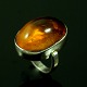 David Bendy. 
Danish Sterling 
Silver Ring 
with Amber 
1960s
Designed and 
crafted by 
David Bendy - 
...