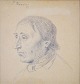 Raadsig, Peter 
(1806 - 1882) 
Danmark.: 
Portræt af en 
mand. Bly på 
papir. 
Signeret: P. 
Raadsig. ...
