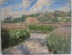 Rasmus 
Christensen 
(1863-1940). A 
Danish stream by 
a village - a 
summer day. Oil 
on mahogany ...