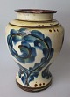 Annashåb 
Lervarefabrik 
vase, 756, 20th 
century. 
Egebjerg, 
Denmark. Clay 
with cream, 
blue and ...