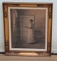 33. Girl with 
tray.  Original 
golden frame 65 
x 55 cm Covered 
with glass
The Danish 
Etching ...