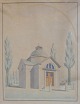 Danish artist 
(19th century) 
Denmark: 
Architecture 
drawing of 
temples. 
Watercolor on 
paper. 57 x ...