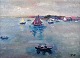 Bonfils, Louise 
(1856 - 1933) 
Denmark: Marine 
with boats. 
Signed: 
Monogram. Oil 
on canvas. 28 x 
...