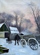 Lund, Carl OJ 
(1855 - 1928) 
Denmark: Horse 
carriage in the 
snow. Oil on 
canvas. Signed: 
Carl O.J ...