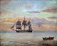Møller, 
Thorvald (1842 
- 1925) 
Denmark: 
Marine. Oil on 
canvas / 
cardboard. 
Signed. 24 x 29 
...