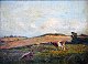 Lassen, Aksel 
M. (1869 - 
1946) Denmark. 
Cows on the 
field. Oil on 
canvas / 
cardboard. 
Signed. ...