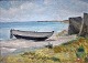 Danish artist, 
19th century: 
Coastal scene. 
Oil on canvas. 
Signed: HB. 26 
x 35 cm.
Framed.