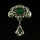 Danish Art 
Nouveau Silver 
Brooch with 
Green Agate - 
Grann & Laglye 
Designed and 
crafted by ...