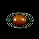 Otto Strange 
Friis. Silver 
Brooch with 
Amber and Green 
Agates. 1920s
Designed and 
crafted by ...
